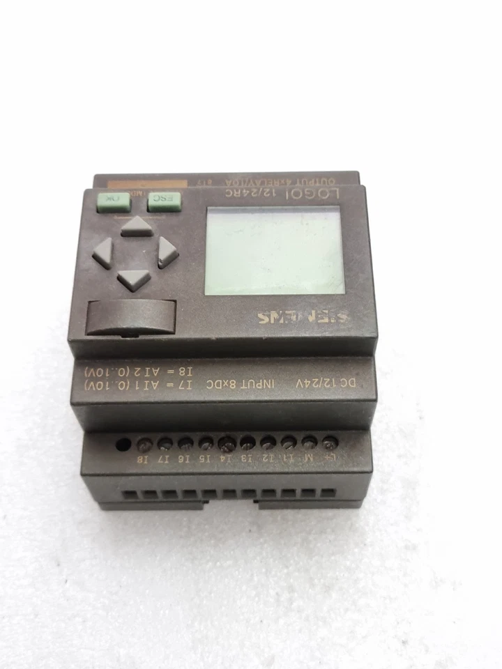 6ED1052-1MD00-0BA5 SIEMENS LOGO 12/24RC PLC PROCESSOR MODULE 12/24VDC USED WORK